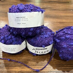 Lot of 4 Bloom Acrylic Blend Purple Specialty Skeins of yarn